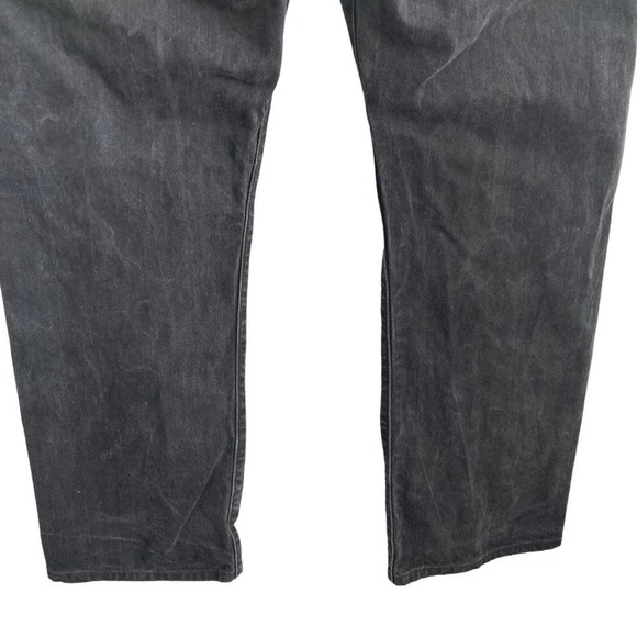 Levis 501 Jeans Mens 38x30 Button Fly Straight Fit Black Stretch - Picture 11 of 12
